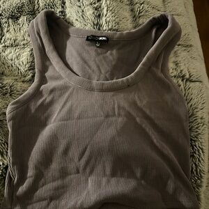 Fashion Nova Charcoal Ribbed Tank Top